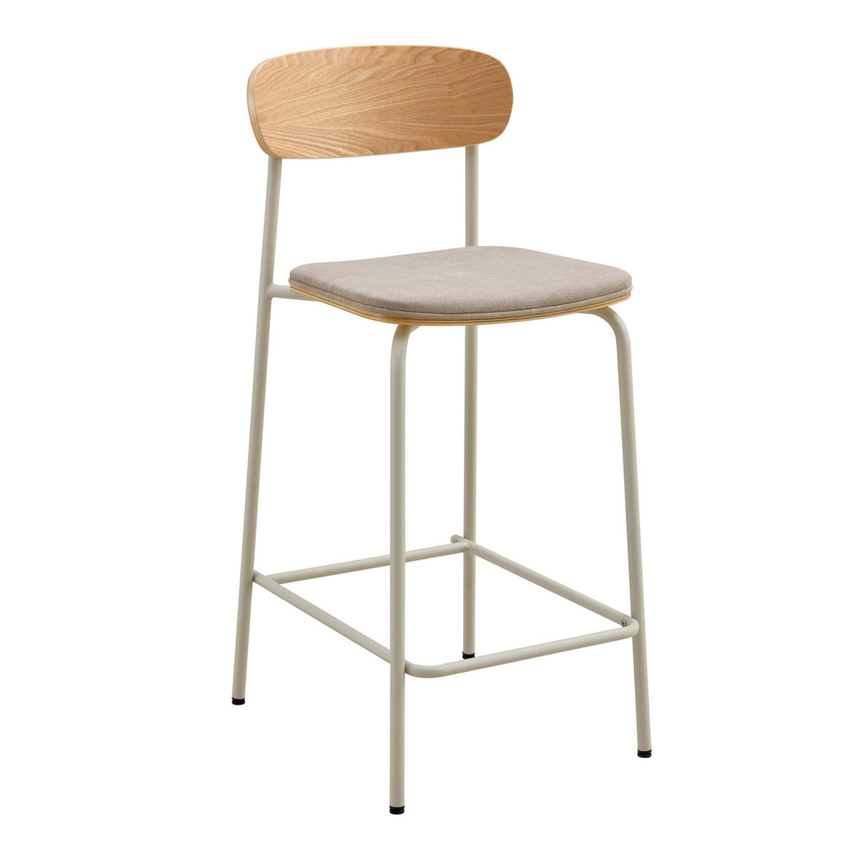 HOCHSTÜHLE 2-tlg., Beige - Beige, Holz (42/96/50cm) - Oviala