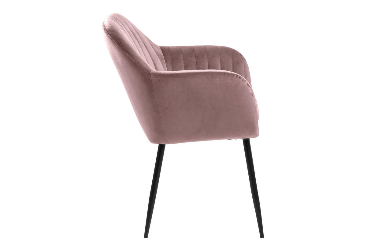 ARMLEHNSTUHL dusty rose, Metall schwarz - Rosa, Holzwerkstoff (57/83/59cm) - ebuy24