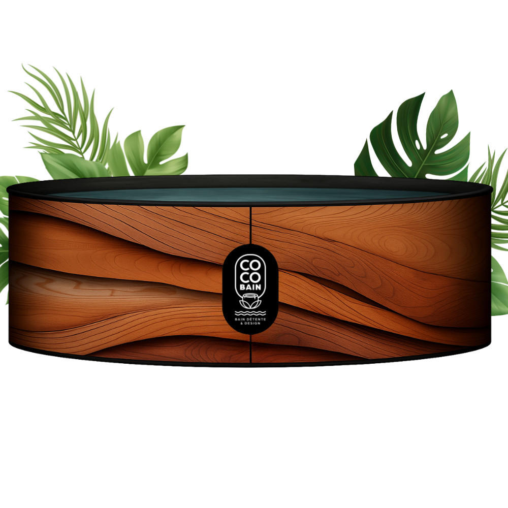 POOL Aufblasbar Maui - Durchmesser 250 cm - 1100 Liter - Motor 2240 W - Für bis zu 6 Personen - Braun, Kunststoff (250/70/70cm) - COCO BAIN