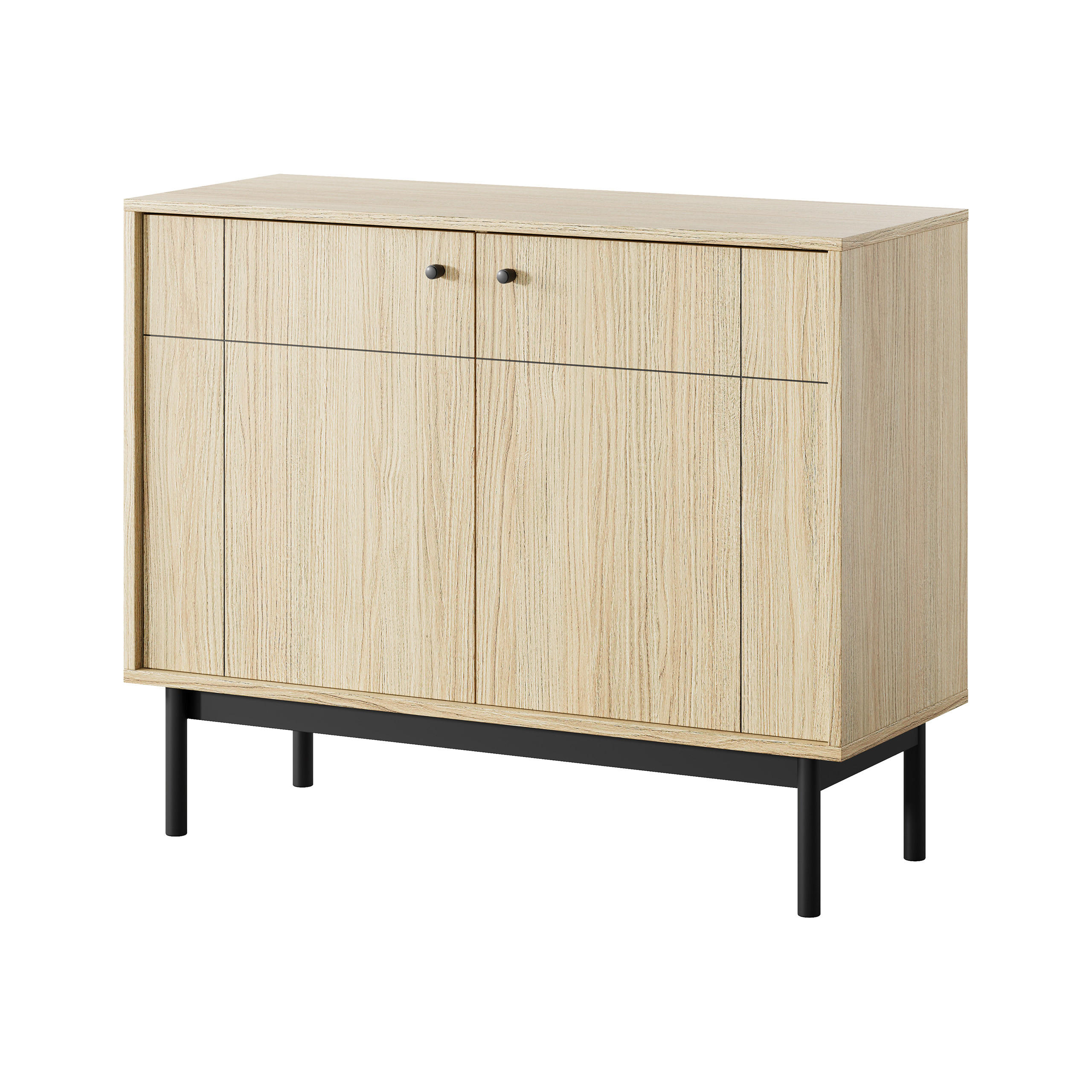 KOMMODE GIAPPONESE 104/84/39 cm mit 2 Türen Eichefarben - Eichefarben, Holzwerkstoff (104/84/39cm) - MASSENO