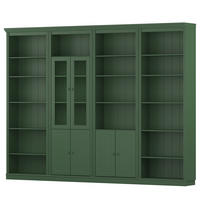 MASSIVE BÜCHERWAND - Massivholz - Kiefer - Waldgrün/Kieferfarben, Holz (296/223/37cm) - home24