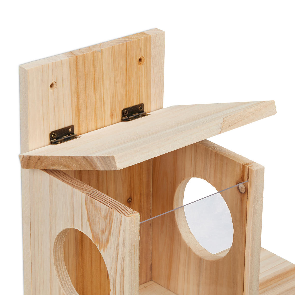 EICHHÖRNCHENFUTTERHAUS - Hellbraun, Holz/Kunststoff (35/24/13cm) - Relaxdays