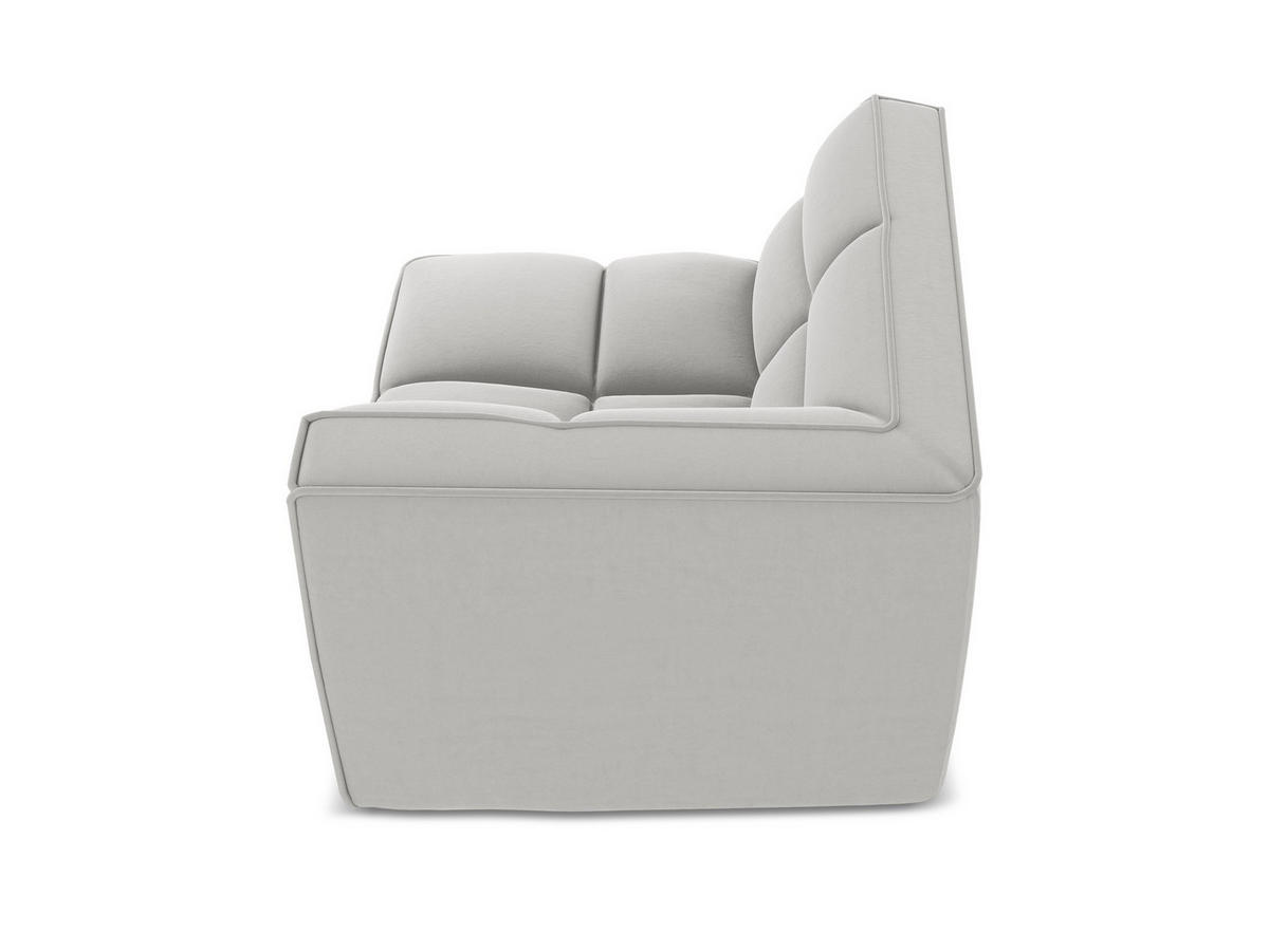 SOFAELEMENT Samt Stoff Grau - Silberfarben/Schwarz, Kunststoff/Textil (98/75/98cm) - Makamii