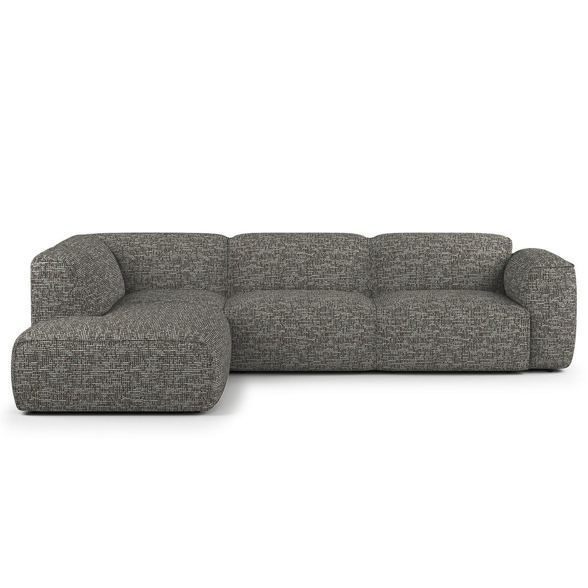 3-SITZER ECKSOFA mit Recamiere - Schwarz/Grau, Kunststoff/Textil (295/231cm) - home24