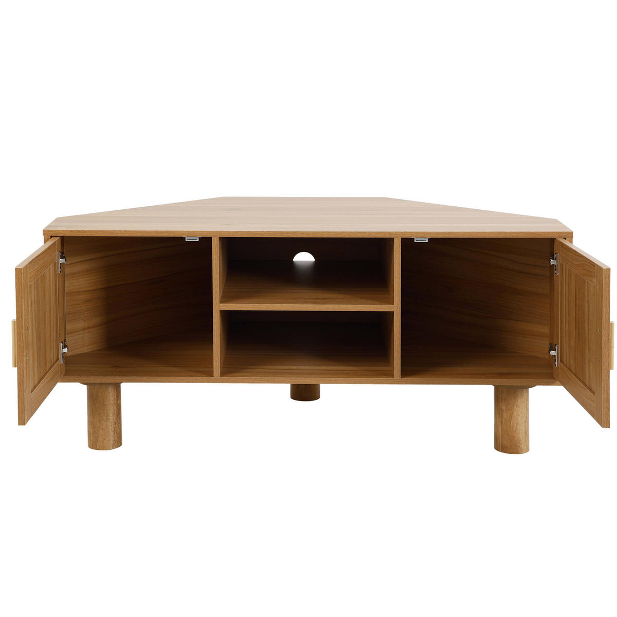 TV-STANDER, Helles Holz - Beige, Holz (120/55/54cm) - Oviala