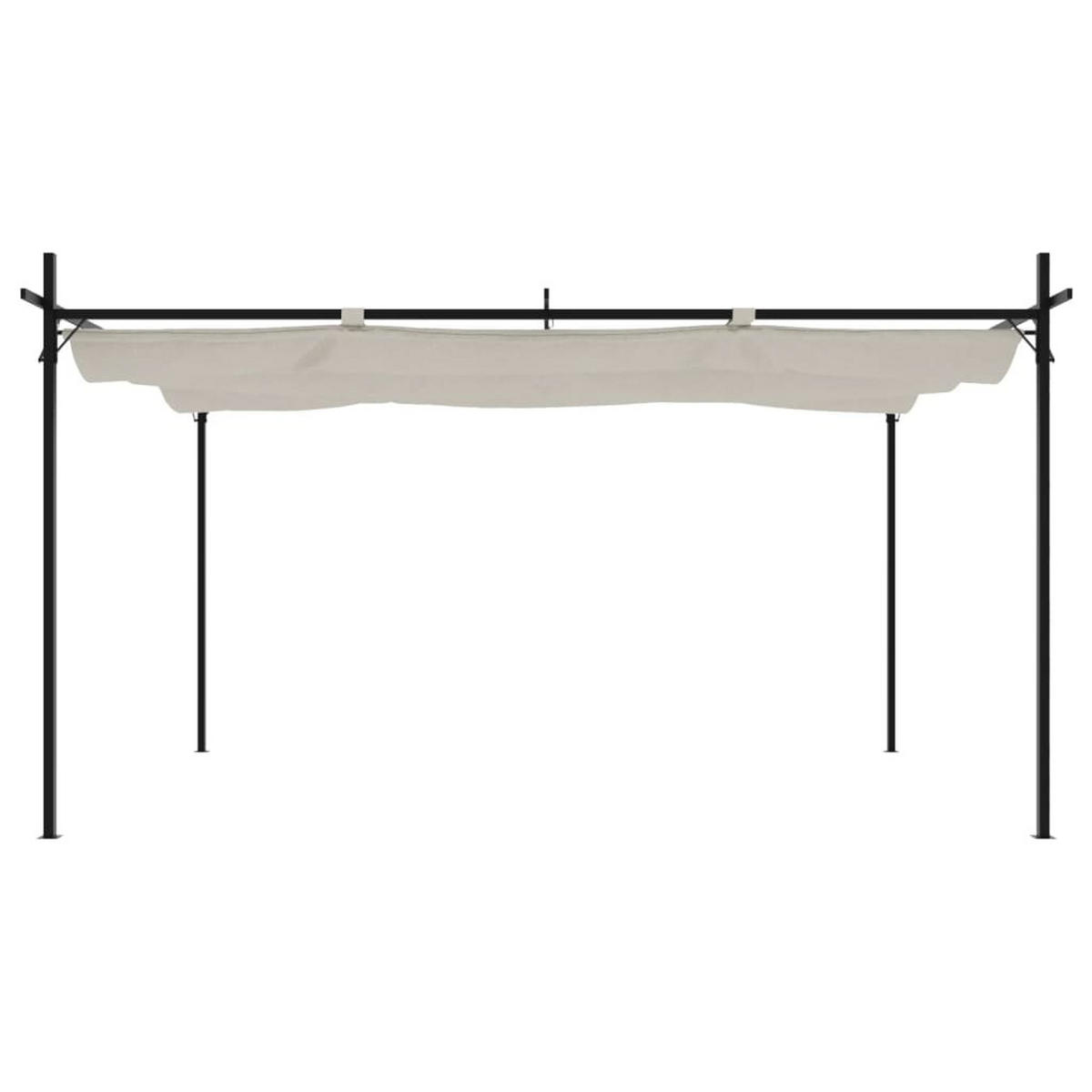 TERRASEENÜBERDACHUNG mit Schiebedach OLIMP Creme 395x292x230 cm - Creme, Metall (395/230/292cm) - DELUKE