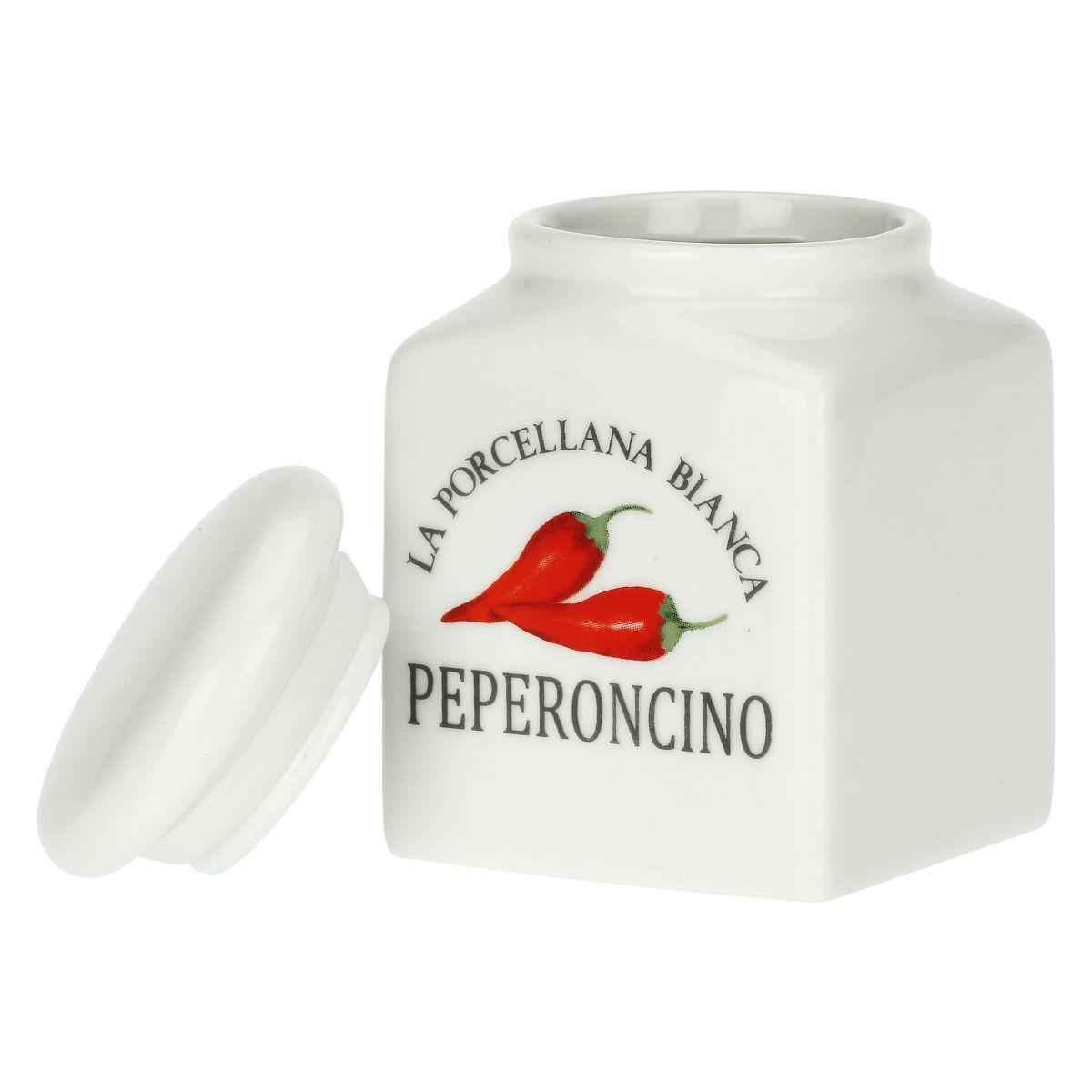 GEWÜRZDOSEN-SET 4-teilig Origano, Peperoncino, Chiodi di Garofano und Noce Moscata 0,175 l - Multicolor, Keramik - La Porcellana Bianca