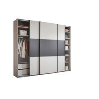 SCHWEBETÜRENSCHRANK Metrino in Hellgrau und Graphit – Kleiderschrank, Stauraum mit Softclose und Hoteleinteilung - Weiß, Holzwerkstoff (270/225/62cm) - Schlafkontor GmbH & Co. KG