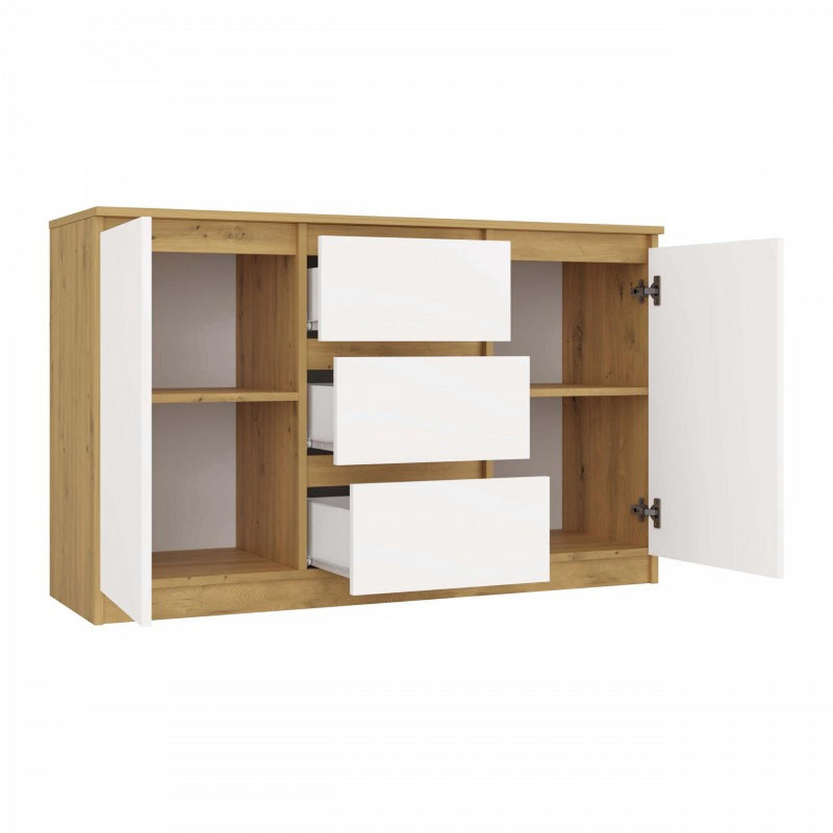 KOMMODE Artisan, Weiß 120/75/40 - Weiß, Holzwerkstoff (120/75/40cm) - RAUMHIRSCH FURNITURE