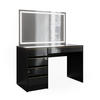 SCHMINKTISCH Sherry Schwarz/Gold 120 cm mit LED-Spiegel - Goldfarben/Schwarz, Holzwerkstoff (120/75/55cm) - Vicco
