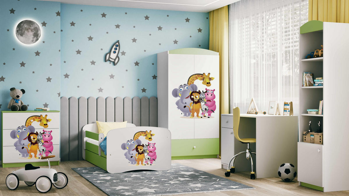 KOMMODE Babydreams ZOO 81/81/41 - Grün, Holzwerkstoff (81/81/41cm) - RAUMHIRSCH FURNITURE