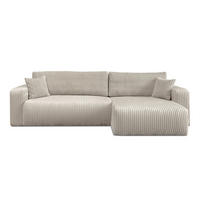 Ecksofa PRESTIGE SOFT mit Schlaffunktion und Bettkasten, Tilia 01 - Creme, Textil (277/143cm) - Lookway