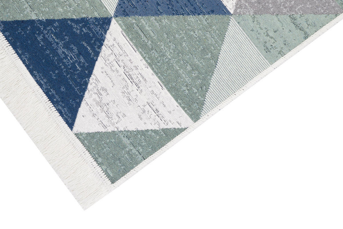 TEPPICH AZTECA Grau 60/110 cm - Blau/Grau, Textil (60/110cm) - Tapiso