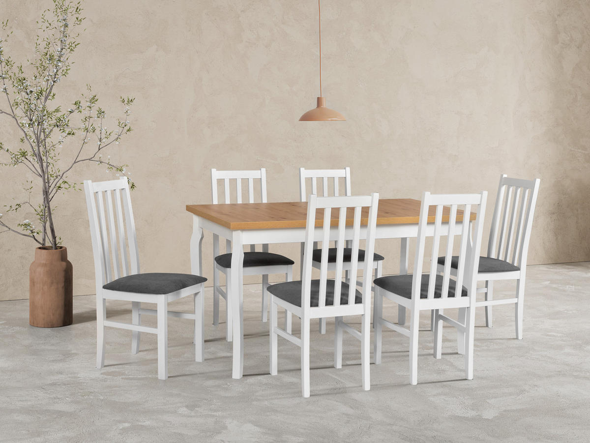 ESSTISCH Alba 5, 140-180/80 cm, artisan - Eiche Artisan, Holz (80/140/76cm) - Leaf Design