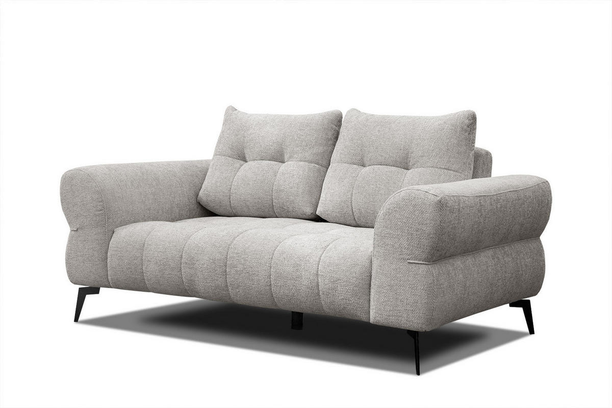 SOFA SALVINI 2-Sitzer, ecru - Ecru/Schwarz, Holzwerkstoff/Textil (176/88/99cm) - Courtois Laville
