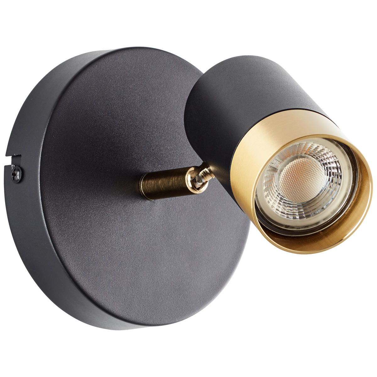 WANDLEUCHTE Vigolo Sand Schwarz/matt gold 12,5/12,5/15 cm - Multicolor, Metall (12.5/15/12.5cm) - Brilliant