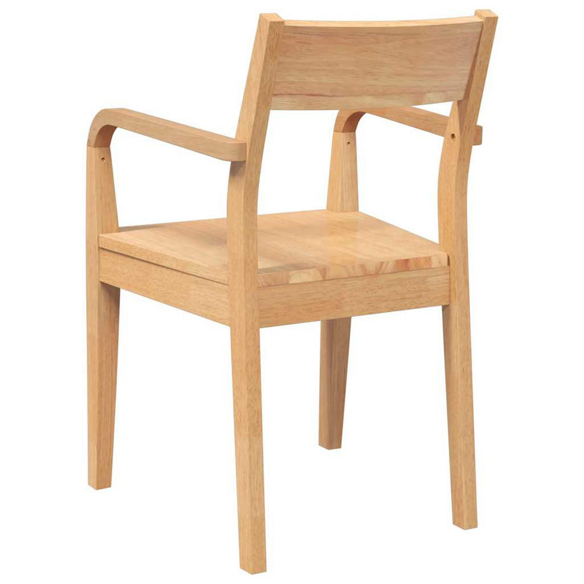 ESSZIMMERSTÜHLE 2Er Set Natur Massivholz Gummibaum - Braun, Holz (57/80.5/51cm) - vidaXL