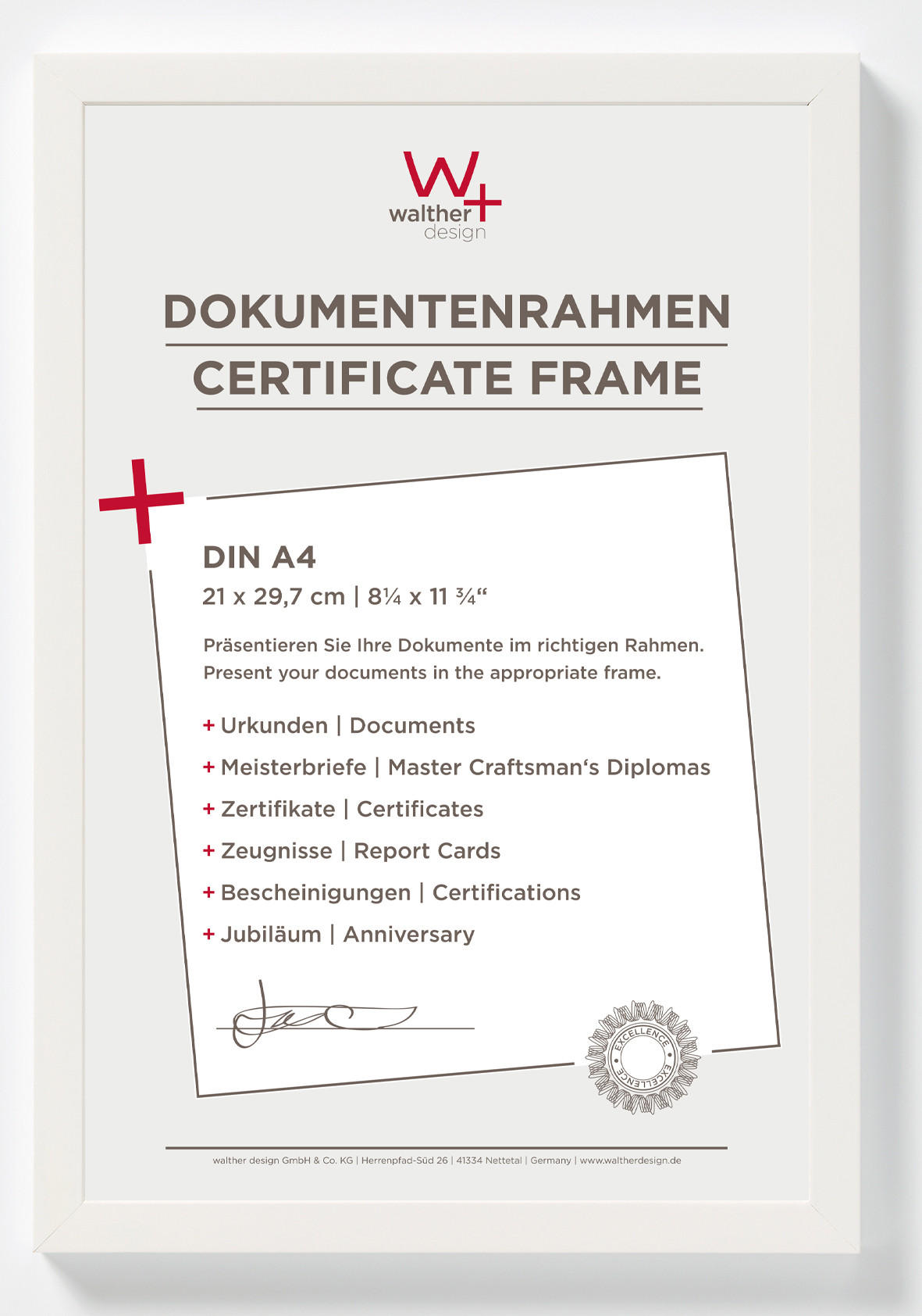 BILDERRAHMEN Peppers Holzrahmen 21x29,7 Polarweiss - Weiß, Holzwerkstoff (22.9/32/1.5cm) - walther design