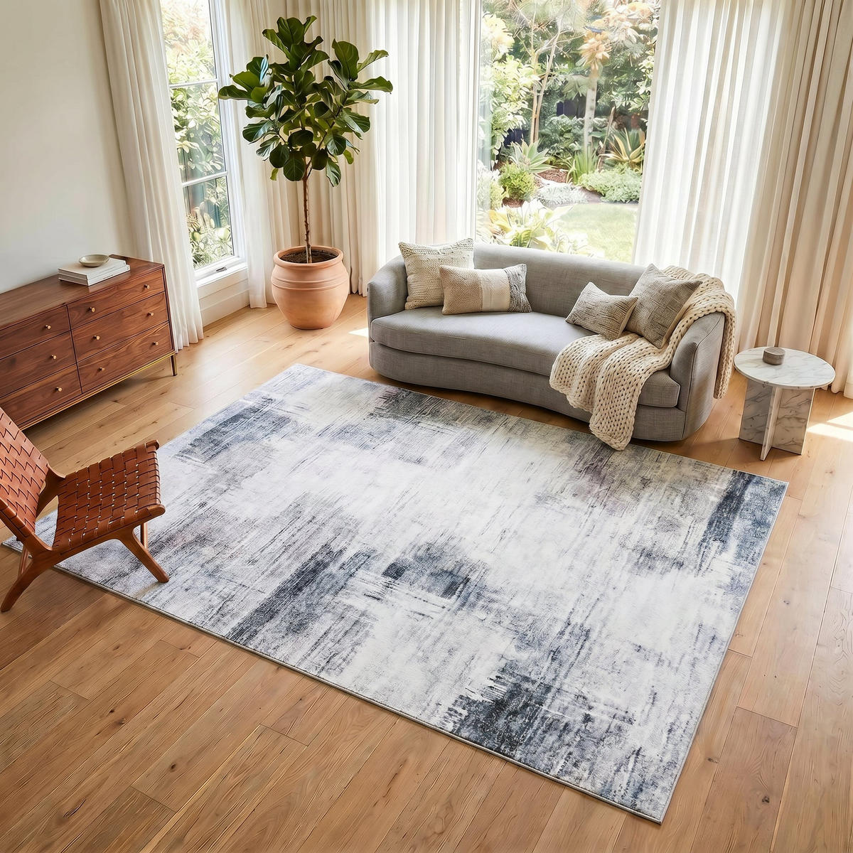 TEPPICH VENEZIA Anthrazit 140/200 cm - Anthrazit, Textil (140/200cm) - Tapiso