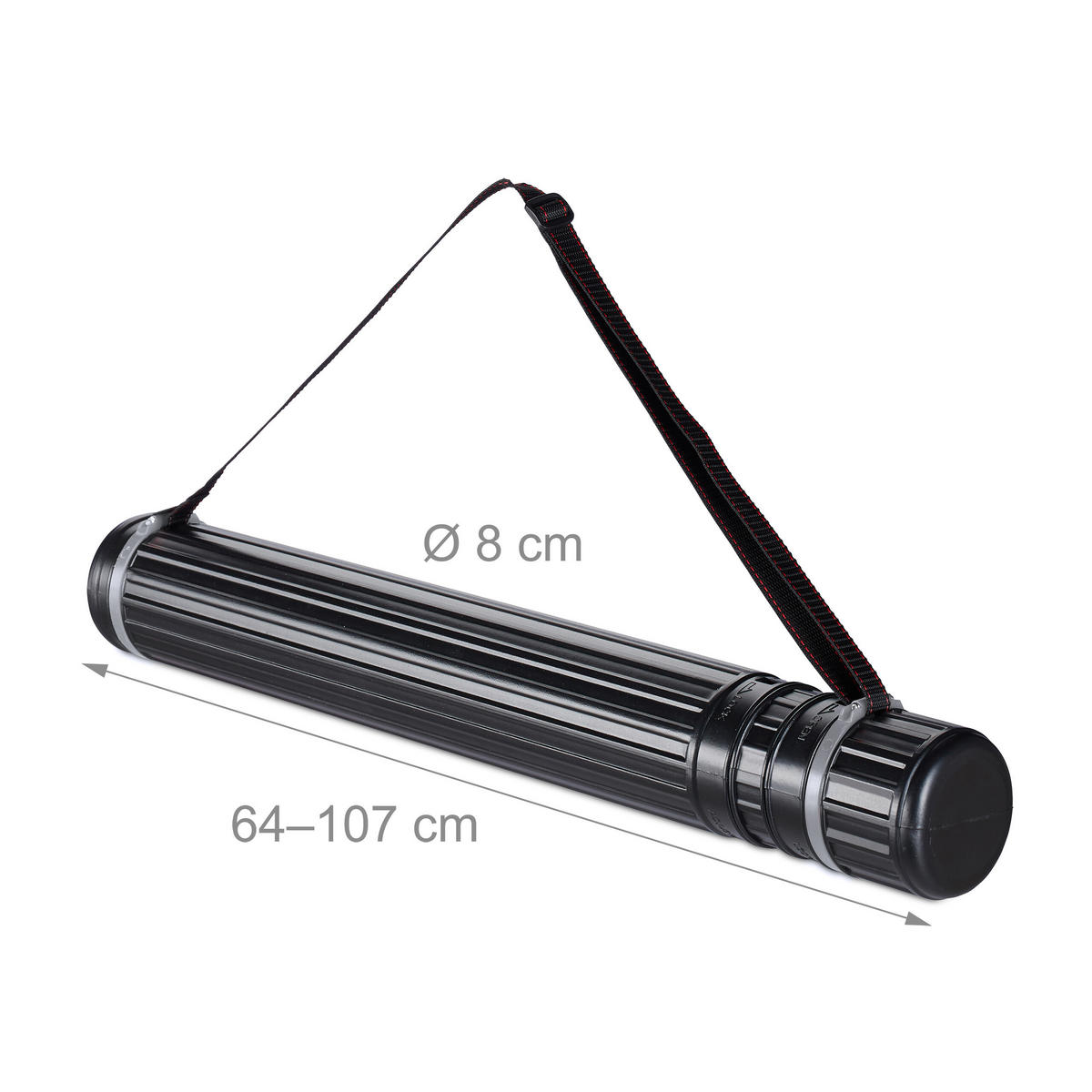 POSTERROLLE - Schwarz, Kunststoff (8/107/8cm) - Relaxdays