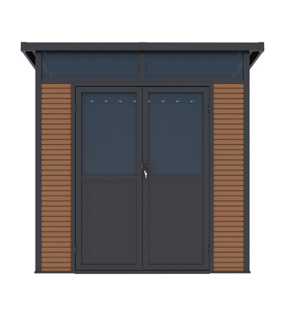 GARTENHAUS Aluminium WPC 218/218/226 cm Teak - Braun, Metall (218/226/218cm) - WEIDE