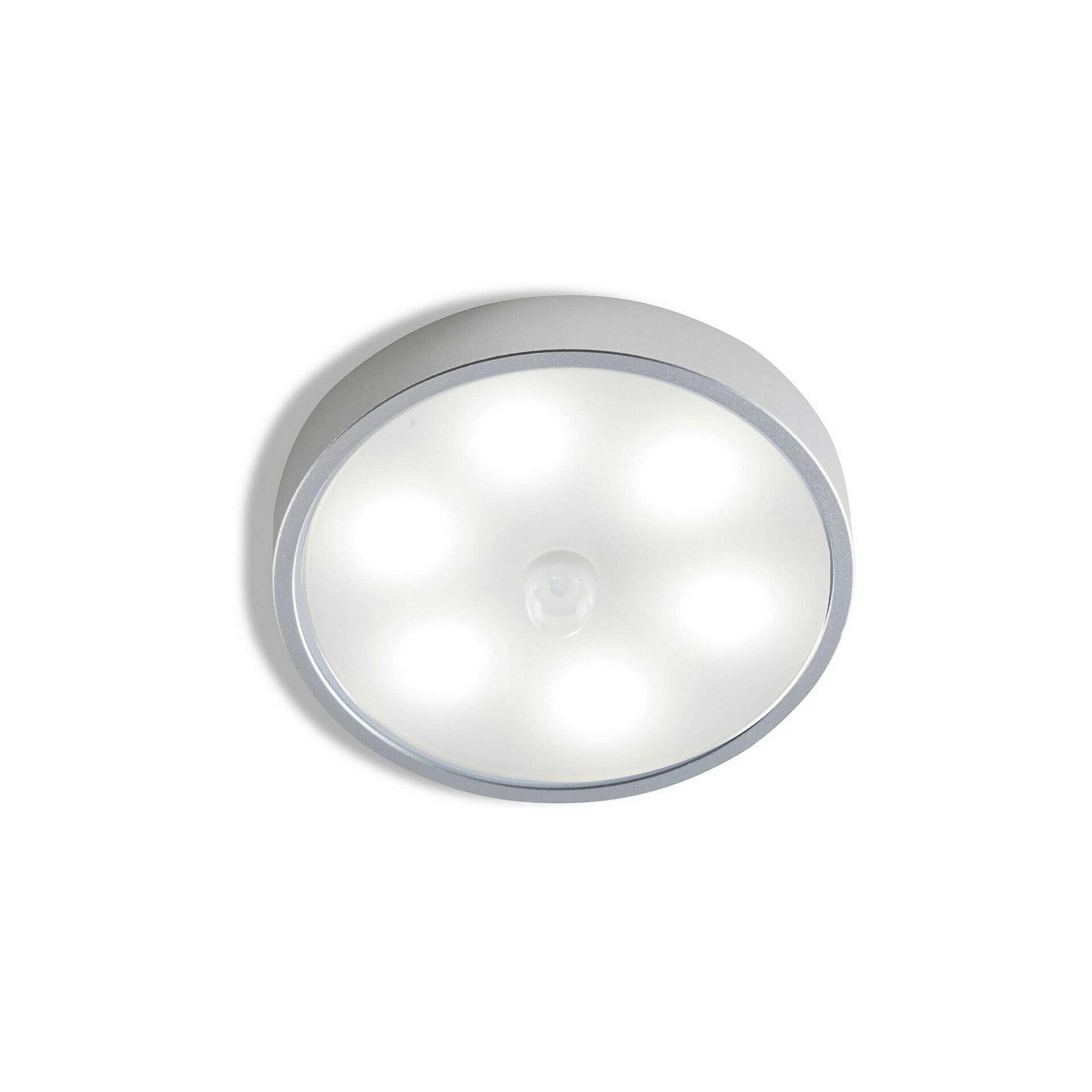 AKKU LED 7,7/7,7/2 cm Unterbauleuchte mit Bewegungssensor - Grau, Kunststoff (7.7cm) - K-Möbel