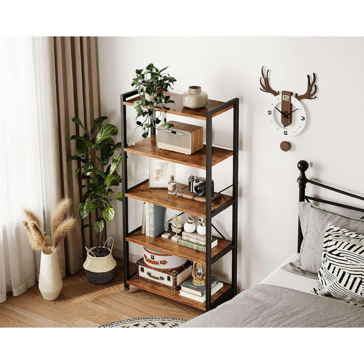 REGAL mit 5 Ebenen Braun 20 x 50.8 x 145.5 cm - Braun, Holzwerkstoff (50.8/145.5/24cm)