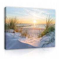 LEINWANDBILD Strand Meer Bilder Modern 120x80 - Multicolor, Holzwerkstoff (120/80cm) - Wallarena