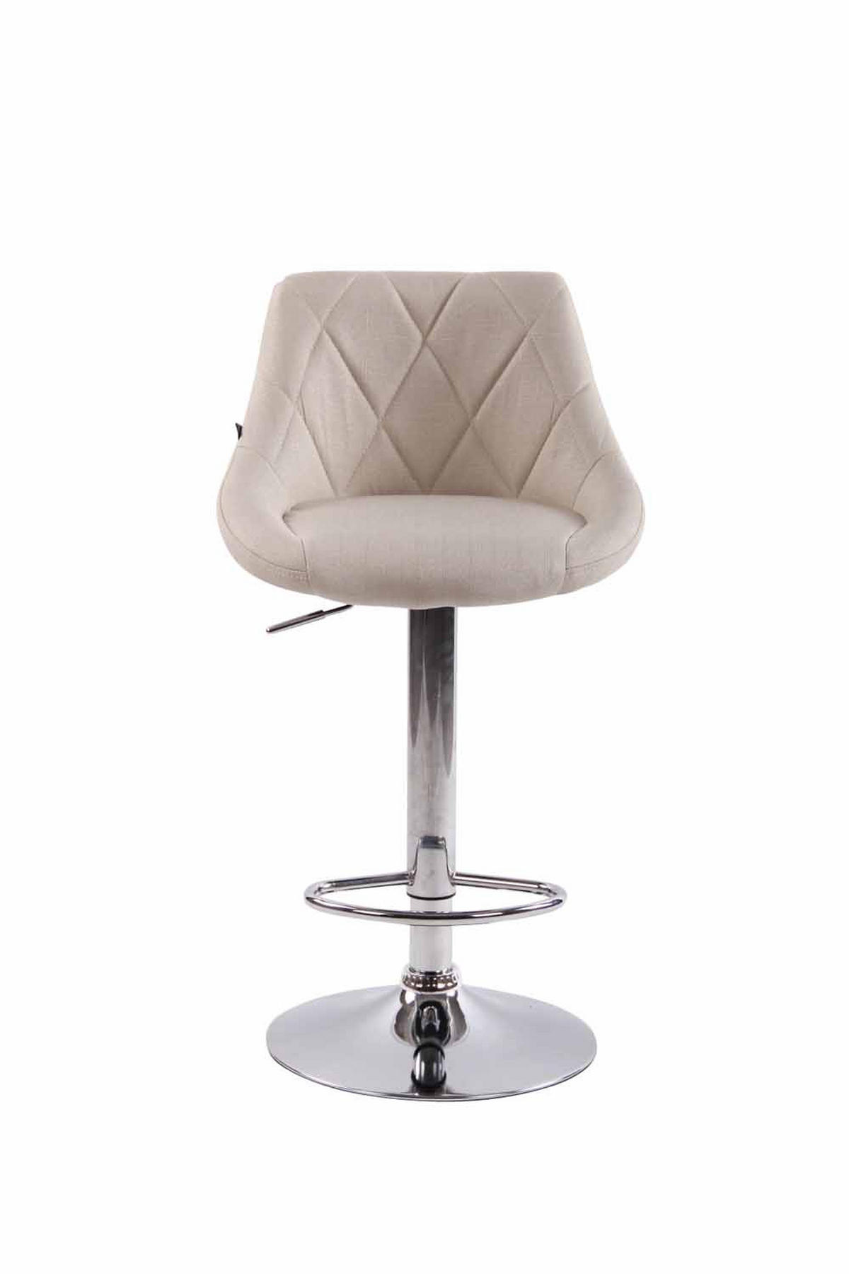 BARHOCKER 2er Set Stoff creme - Chromfarben/Creme, Textil/Metall (46/83/49cm) - CLP