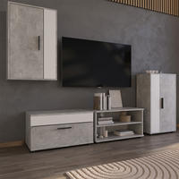 WOHNZIMMERSCHRÄNKE Berno Beton/Weiß 2 Teile - Weiß/Grau, Holzwerkstoff (70.8/38.9/35.3cm) - Vicco