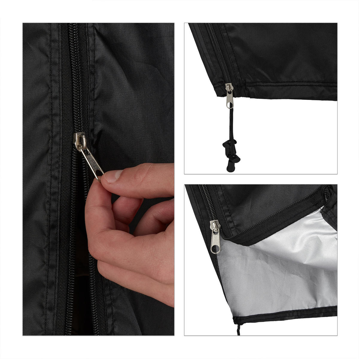 SONNENSCHIRM-SCHUTZHÜLLE - Schwarz, Textil (74/260/0.4cm) - Relaxdays