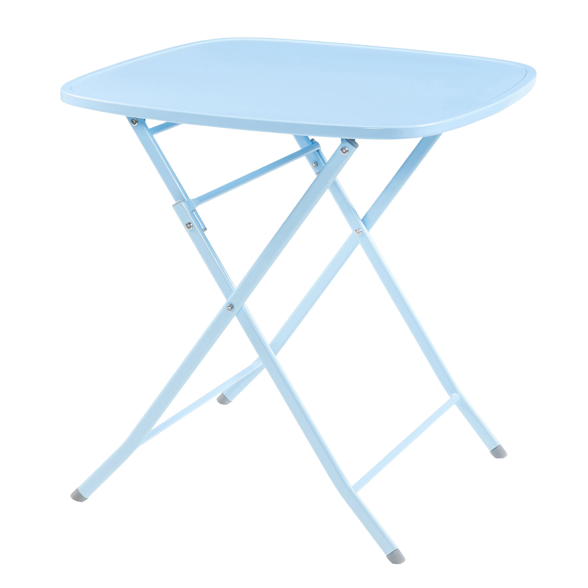 GARTENKLAPPTISCH Sande - Hellblau, Metall (70/70/71cm) - [en.casa]