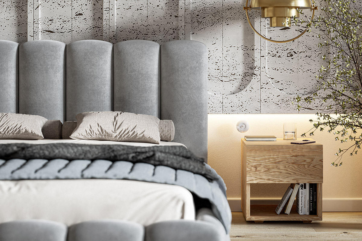 POLSTERBETT 200x200 Pearl, Samtstoff, Bettkasten, Lattenrost, Beige - Beige, Holz/Textil (200/200cm) - Emporius