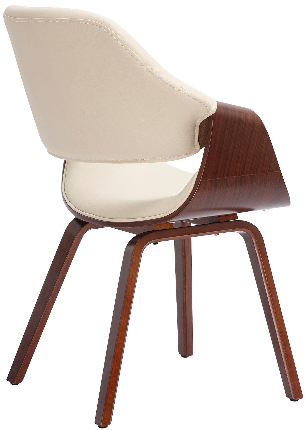ESSZIMMERSTUHL Lederlook Walnuss/Creme - Walnussfarben/Creme, Holz/Textil (62/87/60cm) - CLP