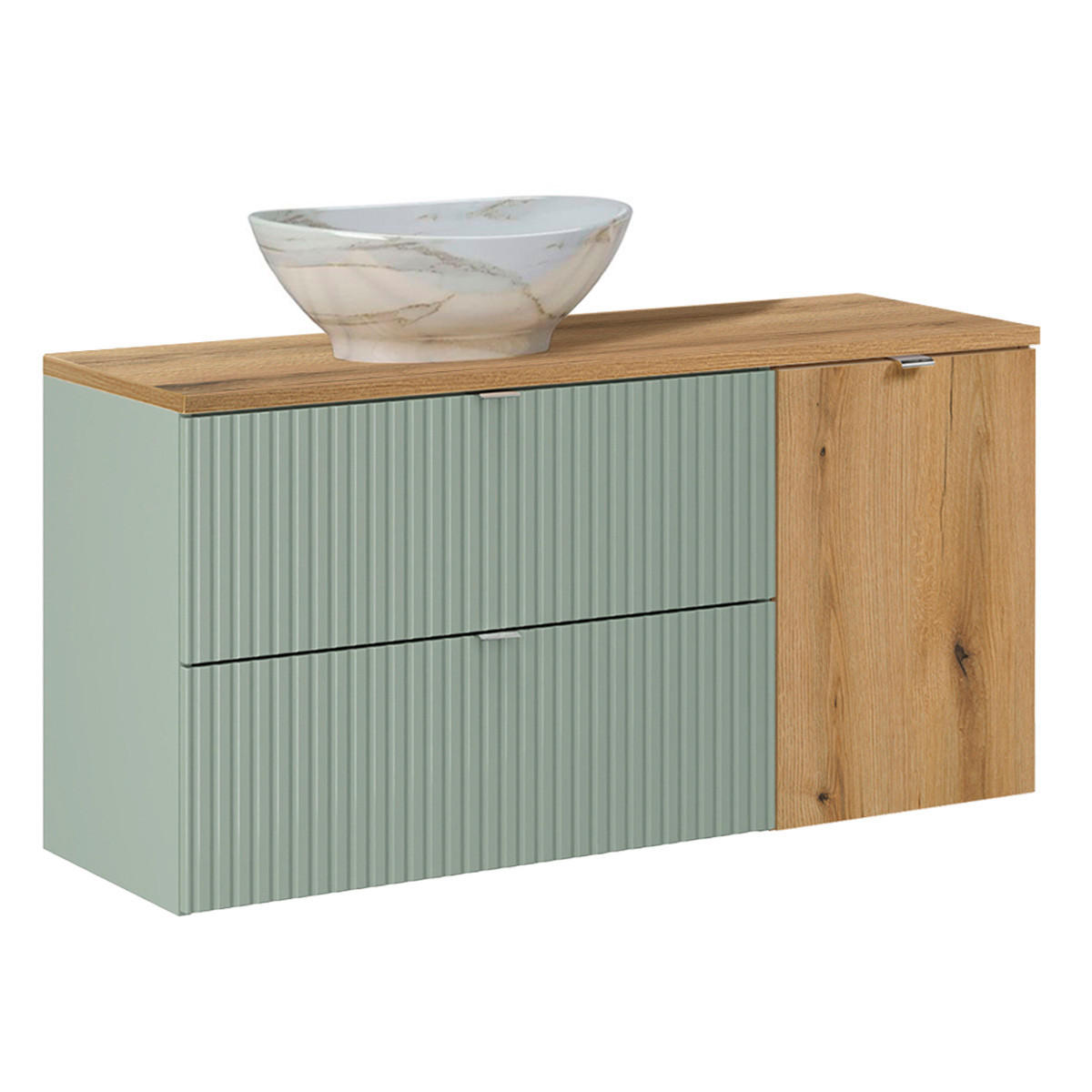 WASCHTISCH 120.4cm Jade Grün - Grün, Holzwerkstoff (120.4/59.5/40cm) - Petits-meubles