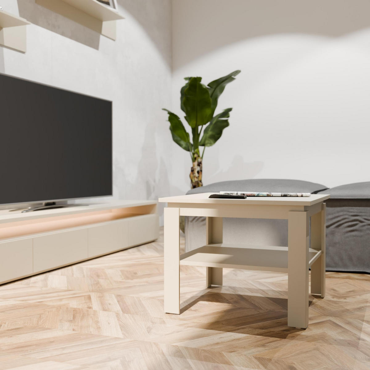 COUCHTISH CR3-STERN-55 Kaschmir 55/55/43 cm - Kaschmir, Holzwerkstoff (55/55/43cm)