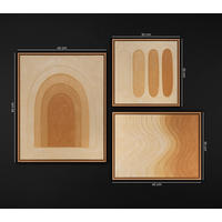 GEMÄLDE Lied der Wüste Schattenfugenrahmen Eichefarben 3-teilig - Eichefarben, Holz (80/60cm) - YS-art gallery