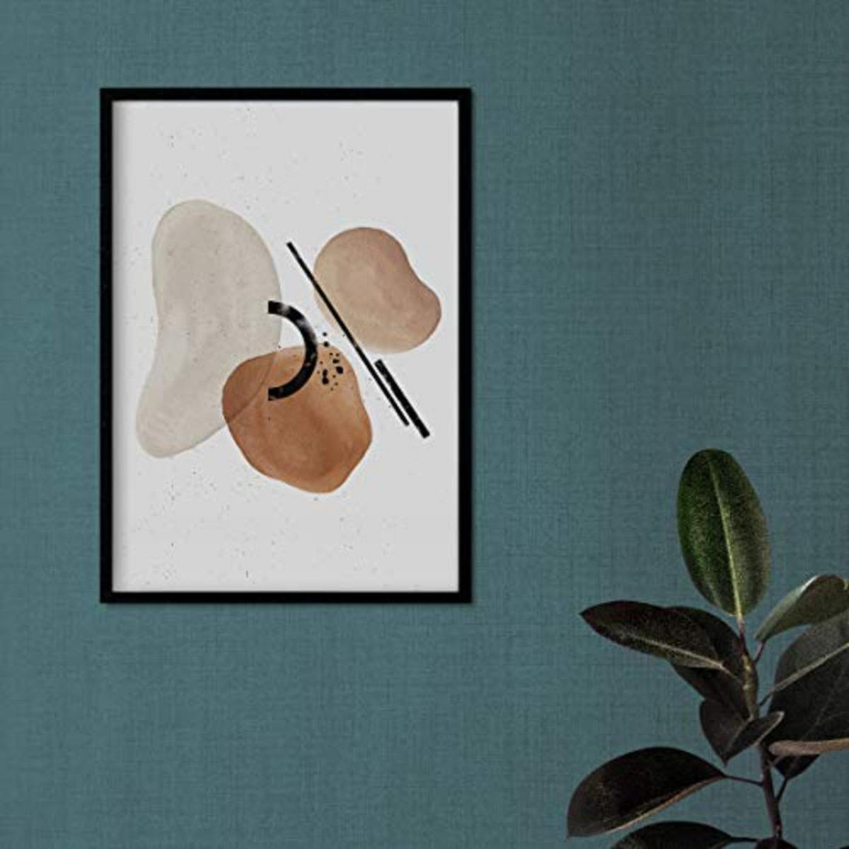 POSTER Set mit 4 abstrakte Formen und Figuren Braun A3 Rahmenlos - Klar, Papier (29.7/3cm) - Nacnic