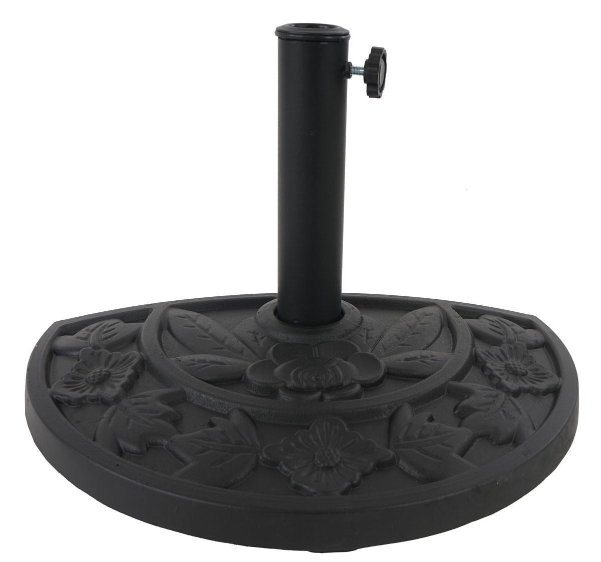 SONNENSCHIRMSTÄNDER HALBRUND Schwarz - Schwarz, Kunststoff (50/32cm) - MCW