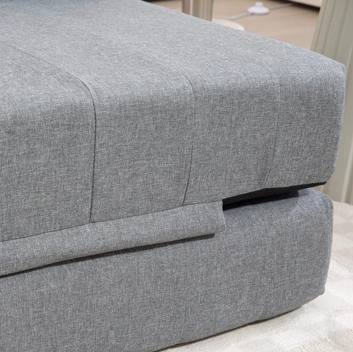 PODLAHOVÁ Rozkladacia pohovka z polyesteru, 138/80/50 cm sivá, skladacia s funkciou spania - sivá, textil (80/50/138cm) - BEAOK