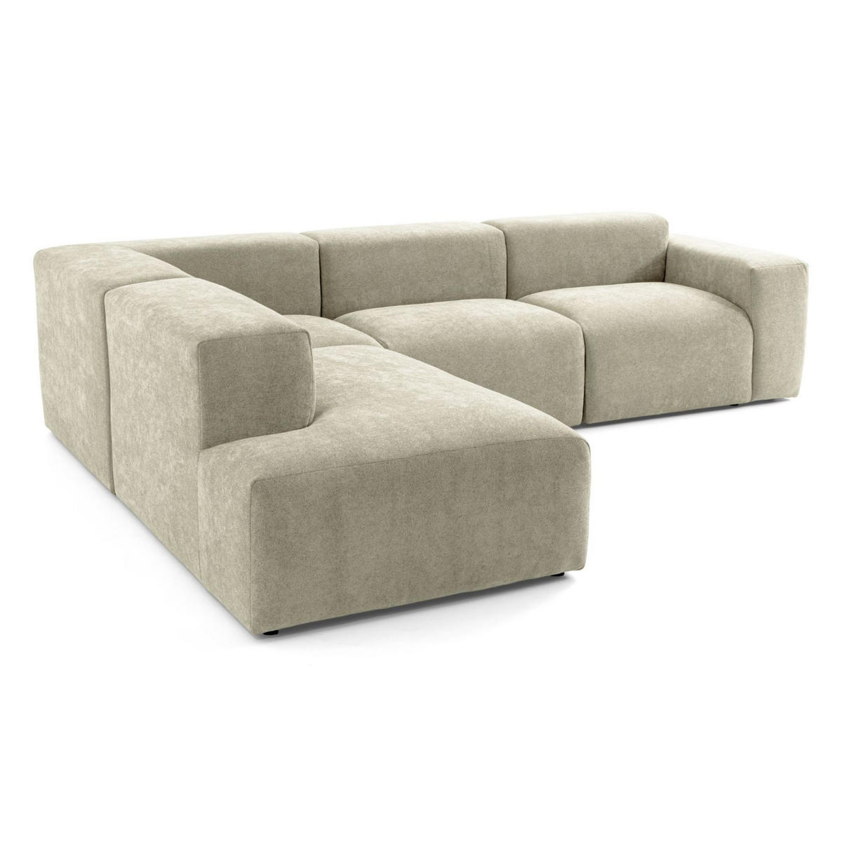 4-SITZER modulares Ecksofa HEAVEN SET 2 Links, Breite 300 cm Webstoff Olivgrün - Schwarz/Olivgrün, Holz/Kunststoff (300/245cm) - Muffo