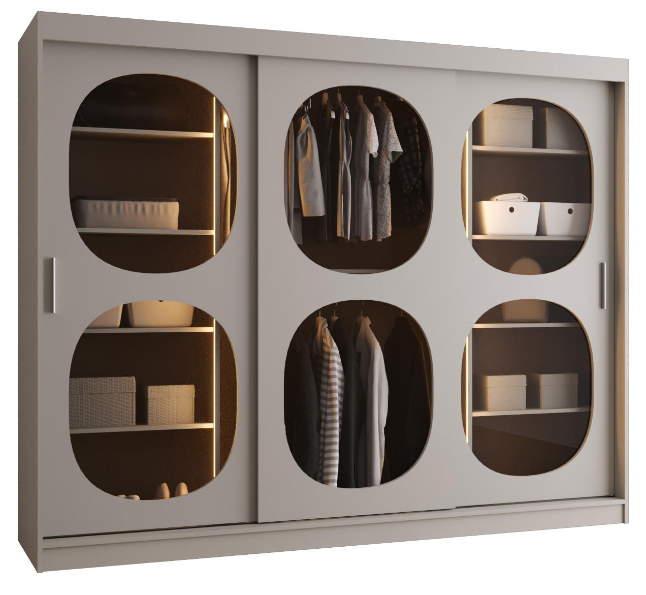 Abiks Möbel Schwebetürenschrank Kaschmir 250x200x62 cm