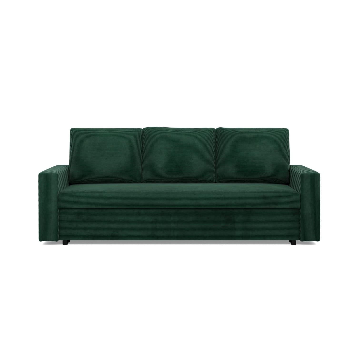 SOFA 3-SITZER MIT SCHLAFFUNKTION NEO, Cord - Dunkelgrün - Grün, Textil (220/92/92cm) - Mebligo