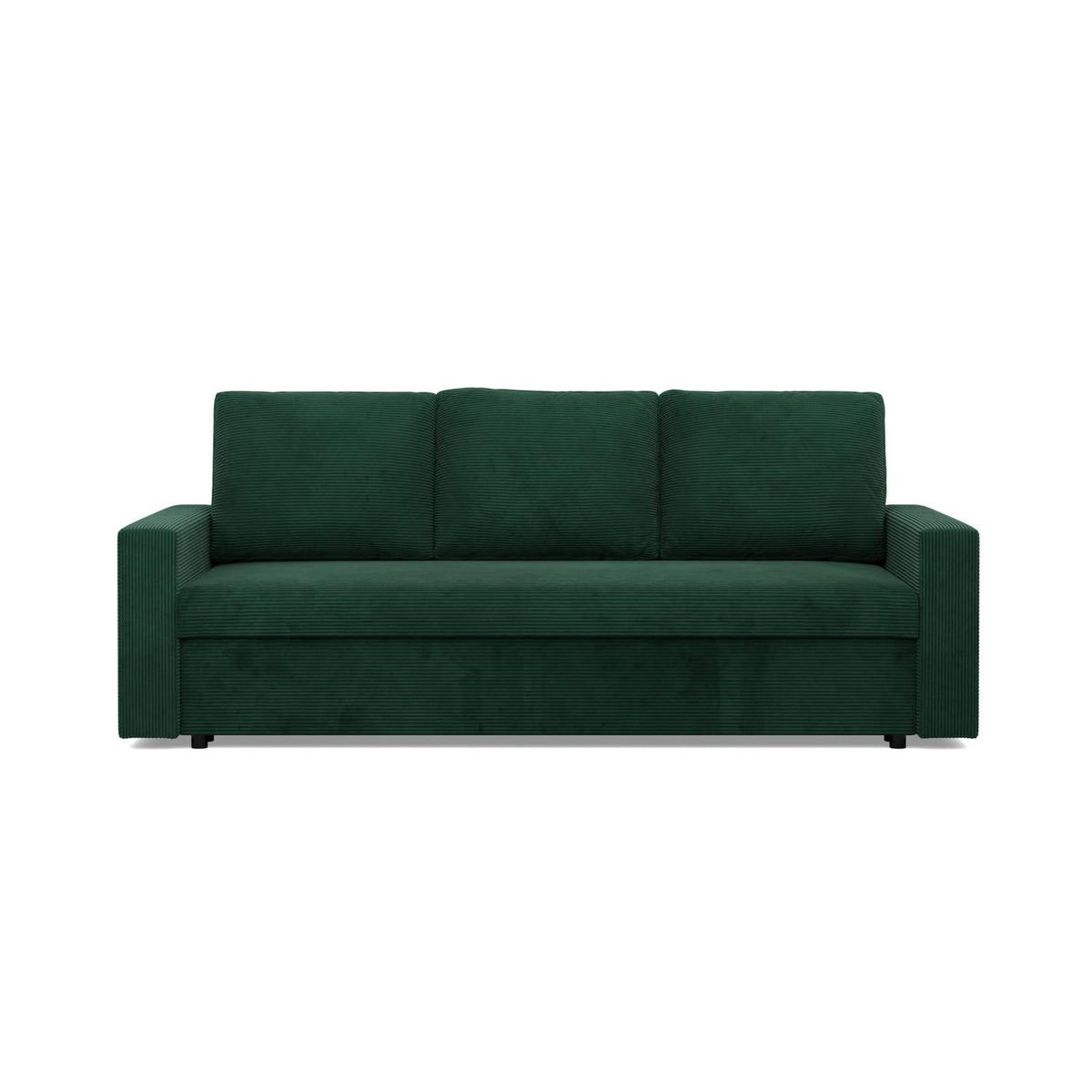 SOFA 3-SITZER MIT SCHLAFFUNKTION NEO, Cord - Dunkelgrün - Grün, Textil (220/92/92cm) - Mebligo