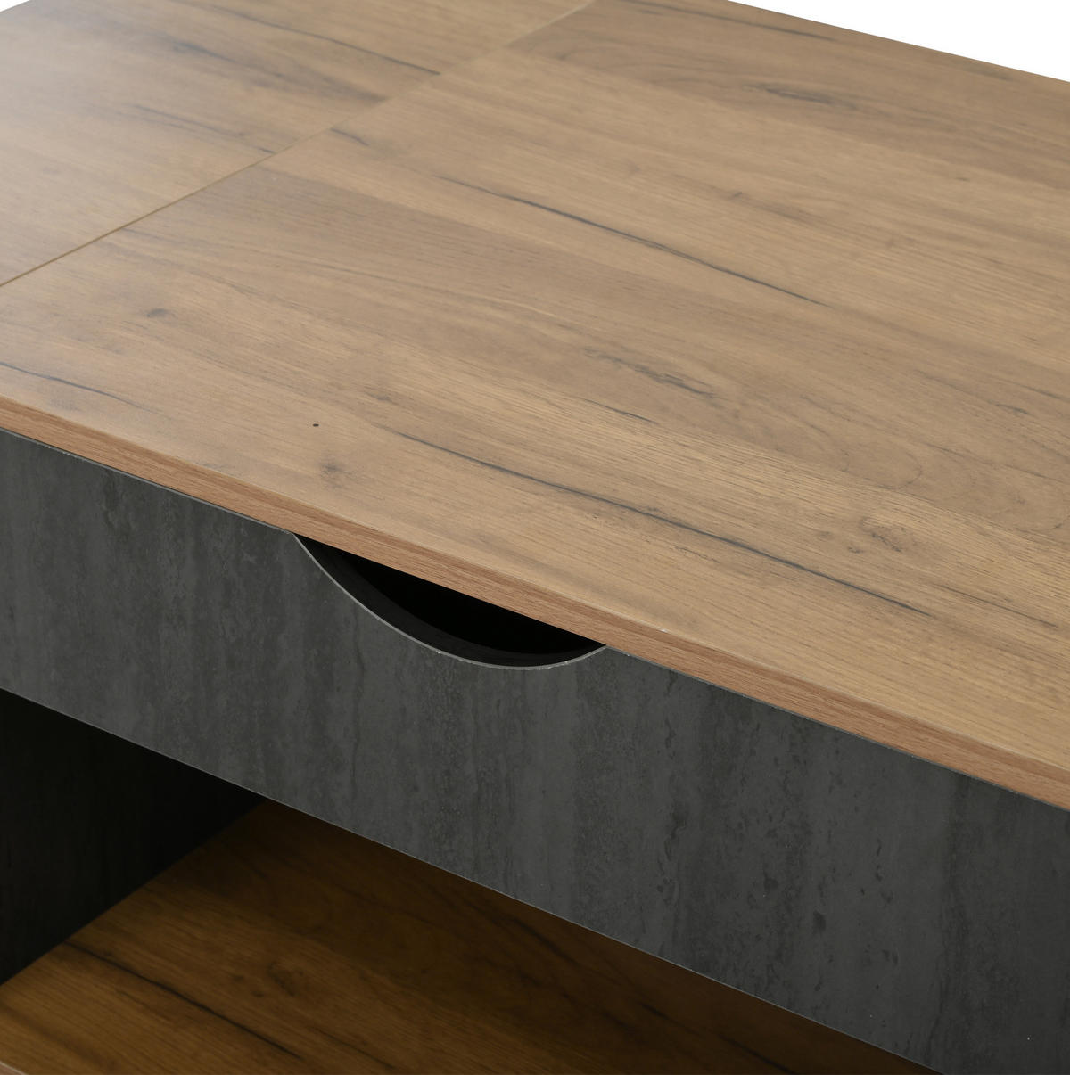 COUCHTISCH 109,5/59,7/43 cm höhenverstellbar mit Stauraum in Grau - Grau, Holzwerkstoff (109.5/59.7/43cm) - Flora Grace