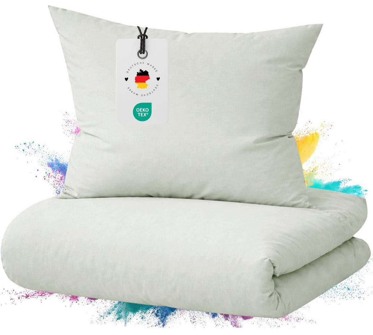 BETTWÄSCHE Mako Satin 135x200 cm aus 100% Baumwolle mit Reißverschluss, Uni Bettbezug 135 x 200 - Hellgrau - Hellgrau, Textil (135/200cm) - Carpe Sonno