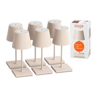 LED Akku-Tischlampe, Nuindie mini 3.0 6er-Set, dünenbeige - Beige, Metall (25/10/25cm) - Sigor