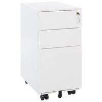 BÜROSCHRANK Metall Weiß Bolsena - Weiß, Metall (30/60/45cm) - Beliani