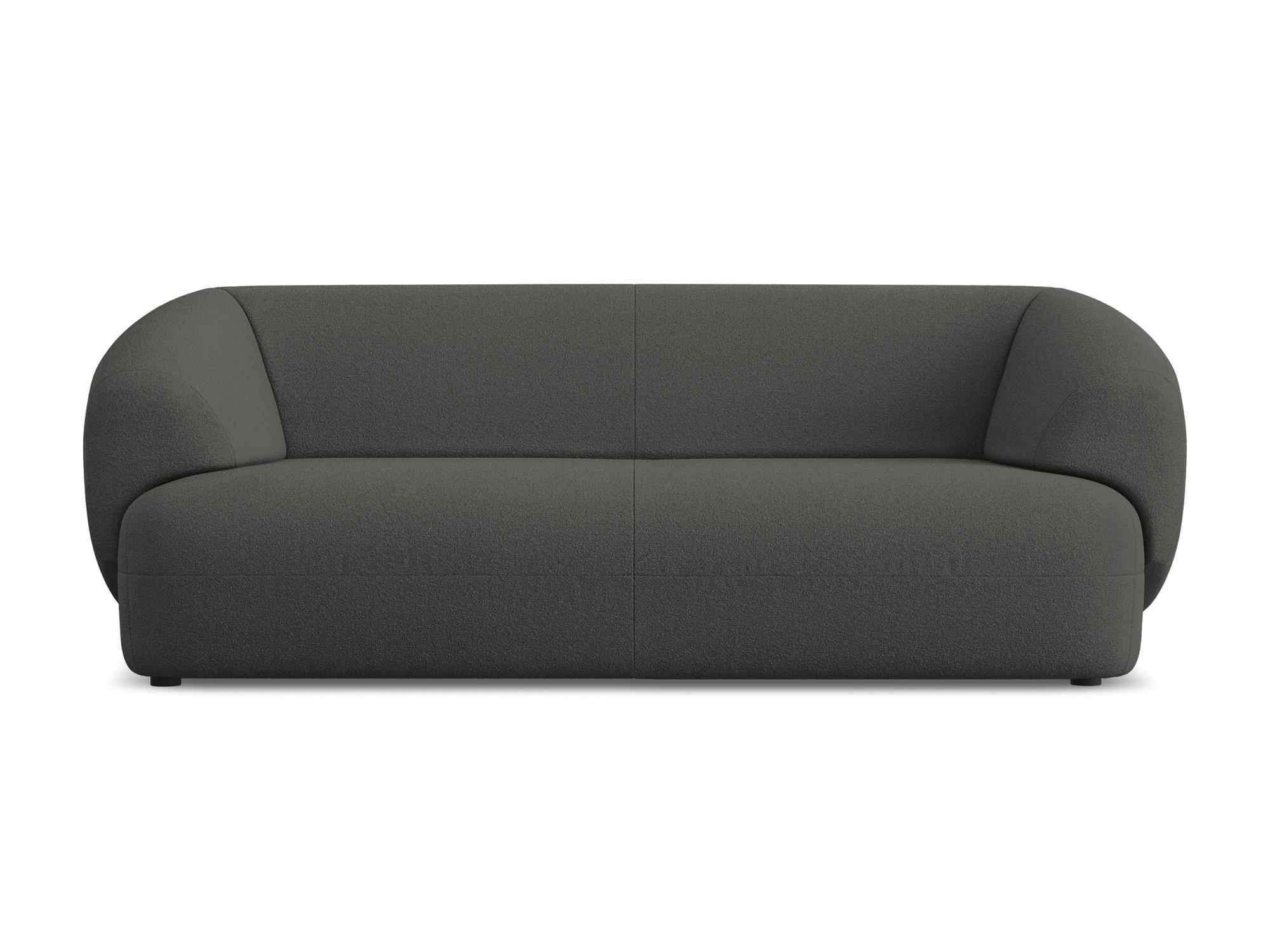 3-SITZER SOFA Bouclé Stoff Grau - Schwarz/Graphitfarben, Kunststoff/Textil (212/81/98cm) - Makamii