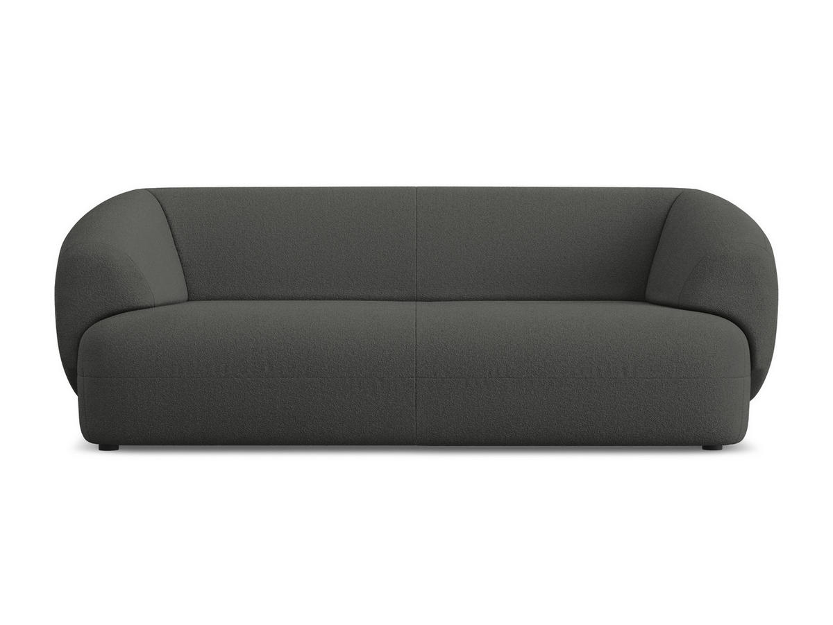 3-SITZER SOFA Bouclé Stoff Grau - Schwarz/Graphitfarben, Kunststoff/Textil (212/81/98cm) - Makamii